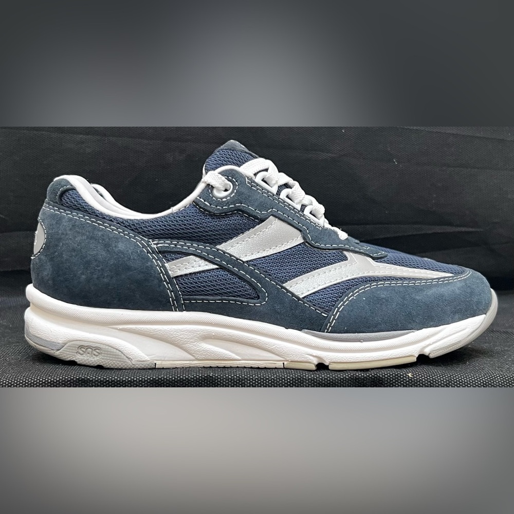 SAS Journey Men's Mesh Comfort Sneakers Shoes Size 8 N Suede Gray Blue